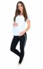 MijaCulture Casual maternity pants with stripe Tommy 9090 black